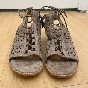 Sofft Shoes Nora Sandals Shimmer Brown Suede Slingback Gladiator Womens 10M